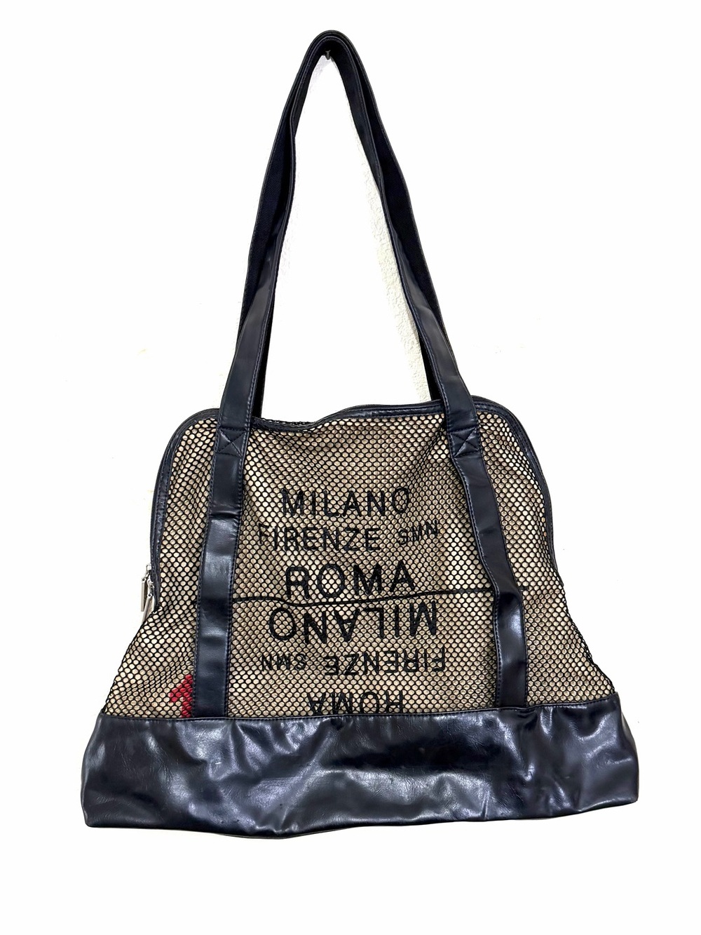 Hobo International Black Mesh Shoulder Bag Wanderlust Boho Travel Rome Milan